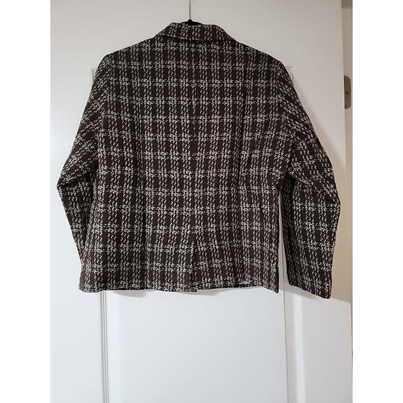 Monterey‎ Bay NWT Tweed Blazer Lady Jacket Brown/Blue Lined Size 12P - Picture 5 of 10